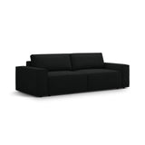 Jodie 3-Sitzer Sofa mit Schlaffunktion und Bettkasten, ausklappbar, aus Boucle (Bal2082) in Schwarz, 247x107 cm – Bild 4