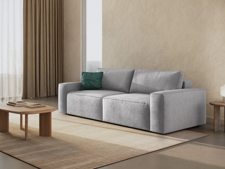 Jodie 3-Sitzer Sofa mit Schlaffunktion und Bettkasten, ausklappbar, aus Boucle (Bal2085) in Hellgrau, 247x107 cm – Bild 2