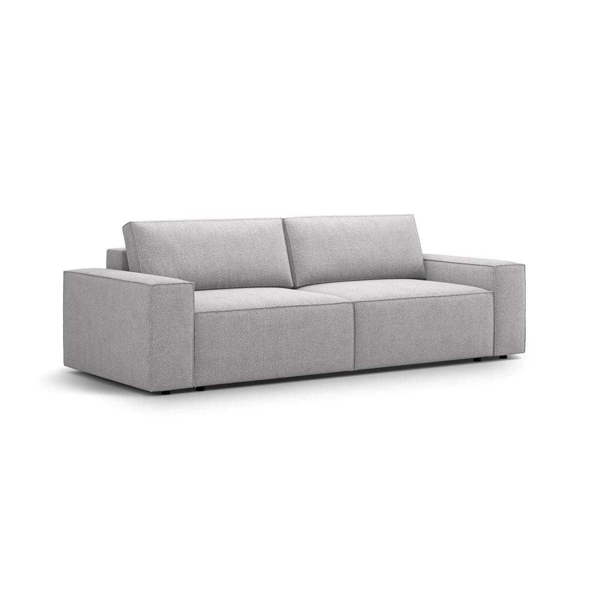 Jodie 3-Sitzer Sofa mit Schlaffunktion und Bettkasten, ausklappbar, aus Boucle (Bal2085) in Hellgrau, 247x107 cm – Bild 4