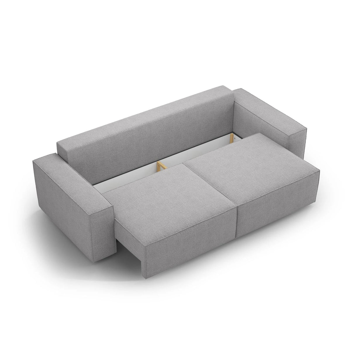 Jodie 3-Sitzer Sofa mit Schlaffunktion und Bettkasten, ausklappbar, aus Boucle (Bal2085) in Hellgrau, 247x107 cm – Bild 6