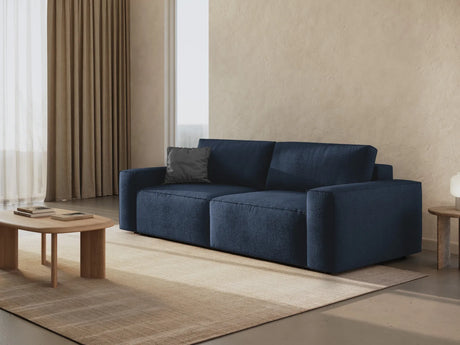 Jodie 3-Sitzer Sofa mit Schlaffunktion und Bettkasten, ausklappbar, aus Boucle (Bal2088) in Dunkelblau, 247x107 cm – Bild 2