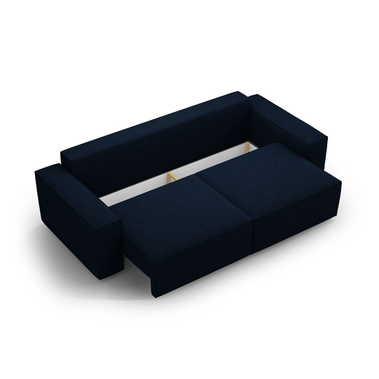 Jodie 3-Sitzer Sofa mit Schlaffunktion und Bettkasten, ausklappbar, aus Boucle (Bal2088) in Dunkelblau, 247x107 cm – Bild 6