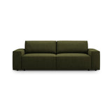Jodie 3-Sitzer Sofa mit Schlaffunktion und Bettkasten, ausklappbar, aus Boucle (Bal2090) in Dunkles olivgrün, 247x107 cm – Bild 1