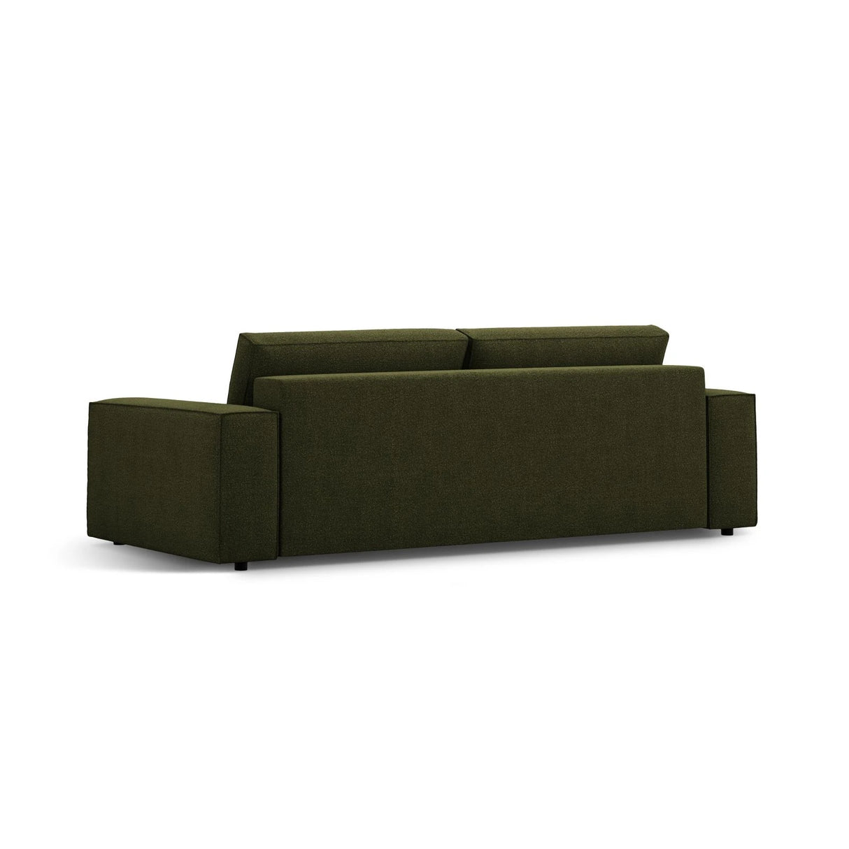 Jodie 3-Sitzer Sofa mit Schlaffunktion und Bettkasten, ausklappbar, aus Boucle (Bal2090) in Dunkles olivgrün, 247x107 cm – Bild 5