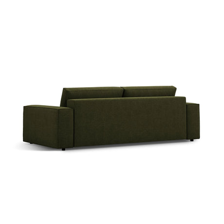 Jodie 3-Sitzer Sofa mit Schlaffunktion und Bettkasten, ausklappbar, aus Boucle (Bal2090) in Dunkles olivgrün, 247x107 cm – Bild 5