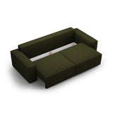 Jodie 3-Sitzer Sofa mit Schlaffunktion und Bettkasten, ausklappbar, aus Boucle (Bal2090) in Dunkles olivgrün, 247x107 cm – Bild 6