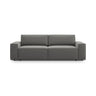 Jodie 3-Sitzer Sofa mit Schlaffunktion und Bettkasten, ausklappbar, aus Samt (Blu13) in Hellgrau, 247x107 cm – Bild 1