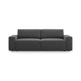 Jodie 3-Sitzer Sofa mit Schlaffunktion und Bettkasten, ausklappbar, aus Samt (Blu14) in Grau, 247x107 cm – Bild 1