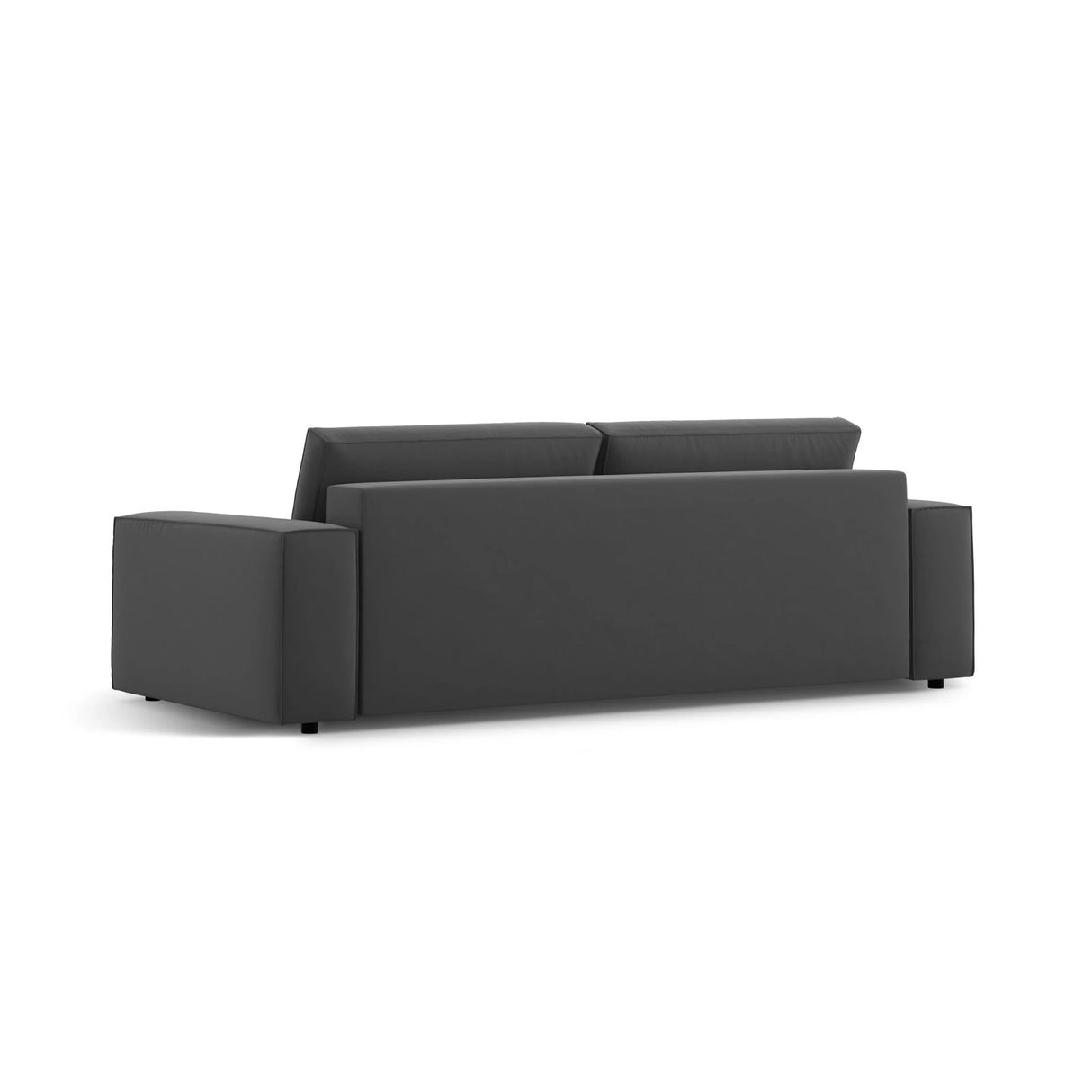 Jodie 3-Sitzer Sofa mit Schlaffunktion und Bettkasten, ausklappbar, aus Samt (Blu14) in Grau, 247x107 cm – Bild 5