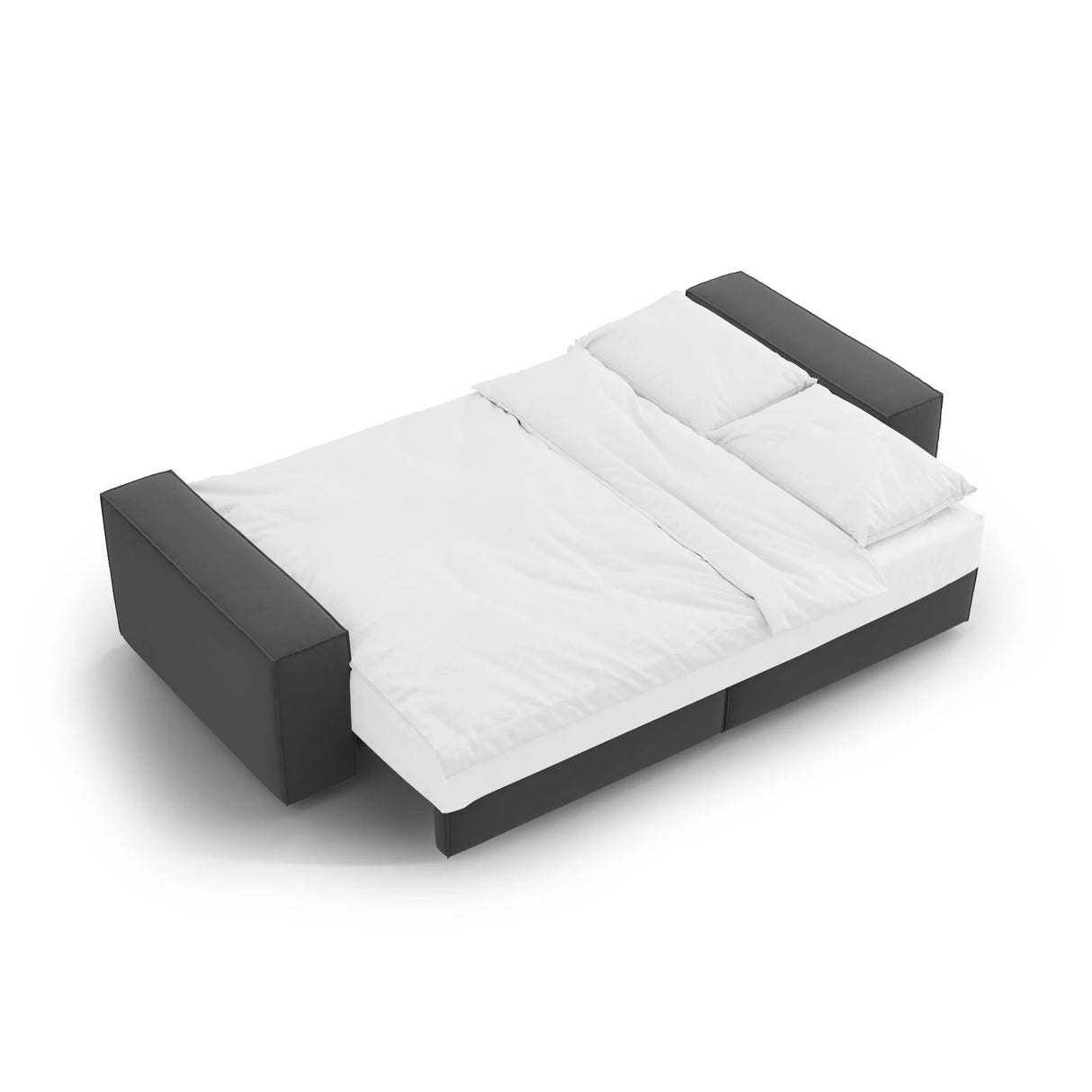 Jodie 3-Sitzer Sofa mit Schlaffunktion und Bettkasten, ausklappbar, aus Samt (Blu14) in Grau, 247x107 cm – Bild 7