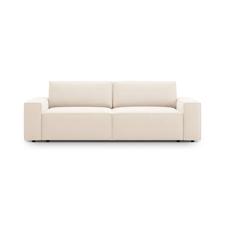 Jodie 3-Sitzer Sofa mit Schlaffunktion und Bettkasten, ausklappbar, aus Samt (Blu22) in Leichtes Beige, 247x107 cm – Bild 1