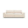 Jodie 3-Sitzer Sofa mit Schlaffunktion und Bettkasten, ausklappbar, aus Samt (Blu22) in Leichtes Beige, 247x107 cm – Bild 1