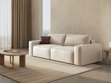 Jodie 3-Sitzer Sofa mit Schlaffunktion und Bettkasten, ausklappbar, aus Samt (Blu22) in Leichtes Beige, 247x107 cm – Bild 2