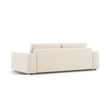 Jodie 3-Sitzer Sofa mit Schlaffunktion und Bettkasten, ausklappbar, aus Samt (Blu22) in Leichtes Beige, 247x107 cm – Bild 5