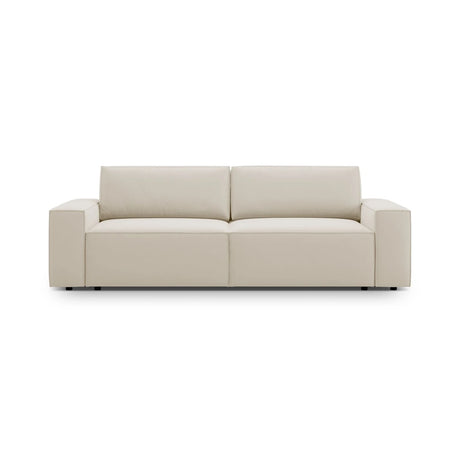 Jodie 3-Sitzer Sofa mit Schlaffunktion und Bettkasten, ausklappbar, aus Samt (Blu30) in Dunkelbeige, 247x107 cm – Bild 1