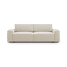 Jodie 3-Sitzer Sofa mit Schlaffunktion und Bettkasten, ausklappbar, aus Samt (Blu30) in Dunkelbeige, 247x107 cm – Bild 1