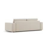 Jodie 3-Sitzer Sofa mit Schlaffunktion und Bettkasten, ausklappbar, aus Samt (Blu30) in Dunkelbeige, 247x107 cm – Bild 6