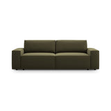 Jodie 3-Sitzer Sofa mit Schlaffunktion und Bettkasten, ausklappbar, aus Samt (Blu77) in Grün, 247x107 cm – Bild 1