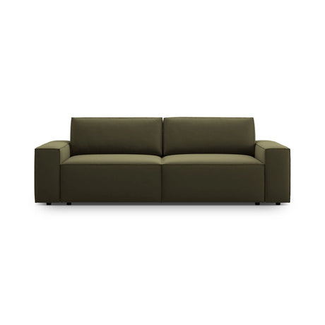 Jodie 3-Sitzer Sofa mit Schlaffunktion und Bettkasten, ausklappbar, aus Samt (Blu77) in Grün, 247x107 cm – Bild 1