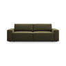 Jodie 3-Sitzer Sofa mit Schlaffunktion und Bettkasten, ausklappbar, aus Samt (Blu77) in Grün, 247x107 cm – Bild 1