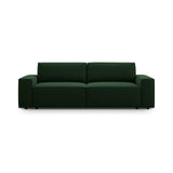 Jodie 3-Sitzer Sofa mit Schlaffunktion und Bettkasten, ausklappbar, aus Samt (Blu78) in Flaschengrün, 247x107 cm – Bild 1