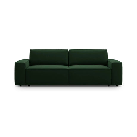Jodie 3-Sitzer Sofa mit Schlaffunktion und Bettkasten, ausklappbar, aus Samt (Blu78) in Flaschengrün, 247x107 cm – Bild 1