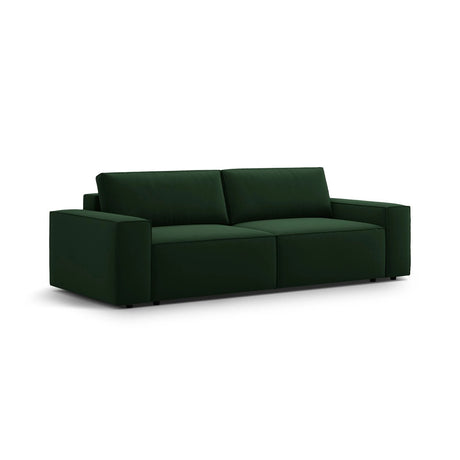 Jodie 3-Sitzer Sofa mit Schlaffunktion und Bettkasten, ausklappbar, aus Samt (Blu78) in Flaschengrün, 247x107 cm – Bild 4