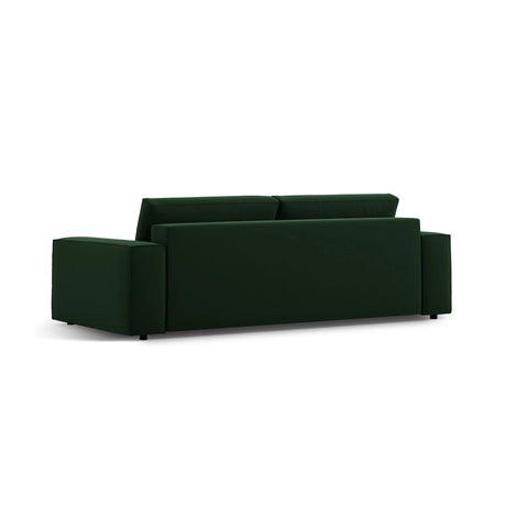 Jodie 3-Sitzer Sofa mit Schlaffunktion und Bettkasten, ausklappbar, aus Samt (Blu78) in Flaschengrün, 247x107 cm – Bild 5