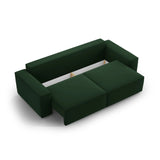 Jodie 3-Sitzer Sofa mit Schlaffunktion und Bettkasten, ausklappbar, aus Samt (Blu78) in Flaschengrün, 247x107 cm – Bild 6