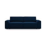 Jodie 3-Sitzer Sofa mit Schlaffunktion und Bettkasten, ausklappbar, aus Samt (Blu86) in Königsblau, 247x107 cm – Bild 1