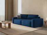 Jodie 3-Sitzer Sofa mit Schlaffunktion und Bettkasten, ausklappbar, aus Samt (Blu86) in Königsblau, 247x107 cm – Bild 2