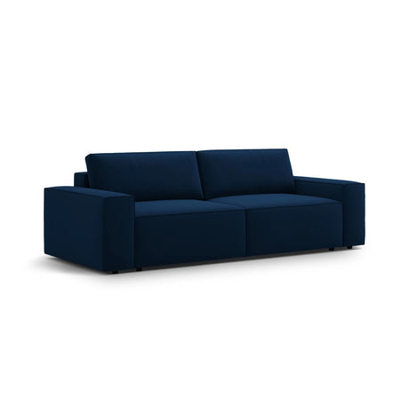 Jodie 3-Sitzer Sofa mit Schlaffunktion und Bettkasten, ausklappbar, aus Samt (Blu86) in Königsblau, 247x107 cm – Bild 4