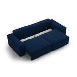 Jodie 3-Sitzer Sofa mit Schlaffunktion und Bettkasten, ausklappbar, aus Samt (Blu86) in Königsblau, 247x107 cm – Bild 6