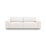 Jodie 3-Sitzer Sofa mit Schlaffunktion und Bettkasten, ausklappbar, aus Samt, Boucle oder Strukturstoff, 247x107 cm – Bild 1