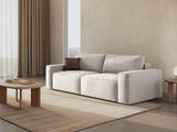 Jodie 3-Sitzer Sofa mit Schlaffunktion und Bettkasten, ausklappbar, aus Strukturierter Stoff (Meg351) in Leichtes Beige, 247x107 cm – Bild 2