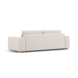 Jodie 3-Sitzer Sofa mit Schlaffunktion und Bettkasten, ausklappbar, aus Strukturierter Stoff (Meg351) in Leichtes Beige, 247x107 cm – Bild 5