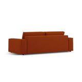Jodie 3-Sitzer Sofa mit Schlaffunktion und Bettkasten, ausklappbar, aus Strukturierter Stoff (Meg357) in Terrakotta, 247x107 cm – Bild 5