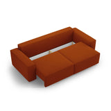 Jodie 3-Sitzer Sofa mit Schlaffunktion und Bettkasten, ausklappbar, aus Strukturierter Stoff (Meg357) in Terrakotta, 247x107 cm – Bild 6