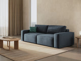Jodie 3-Sitzer Sofa mit Schlaffunktion und Bettkasten, ausklappbar, aus Strukturierter Stoff (Meg361) in Blau, 247x107 cm – Bild 2