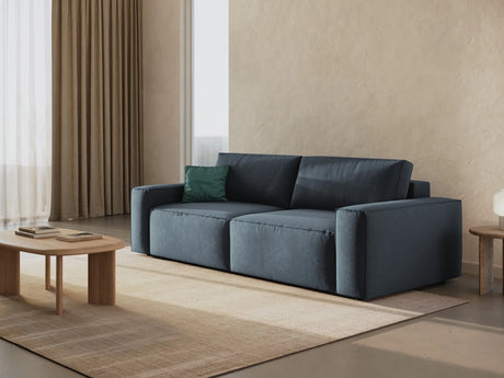 Jodie 3-Sitzer Sofa mit Schlaffunktion und Bettkasten, ausklappbar, aus Strukturierter Stoff (Meg361) in Blau, 247x107 cm – Bild 2