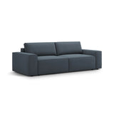 Jodie 3-Sitzer Sofa mit Schlaffunktion und Bettkasten, ausklappbar, aus Strukturierter Stoff (Meg361) in Blau, 247x107 cm – Bild 4