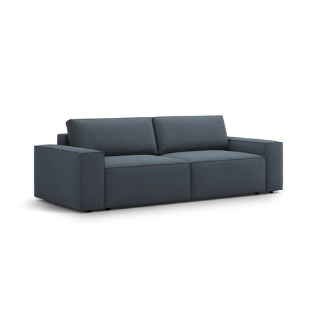 Jodie 3-Sitzer Sofa mit Schlaffunktion und Bettkasten, ausklappbar, aus Strukturierter Stoff (Meg361) in Blau, 247x107 cm – Bild 4