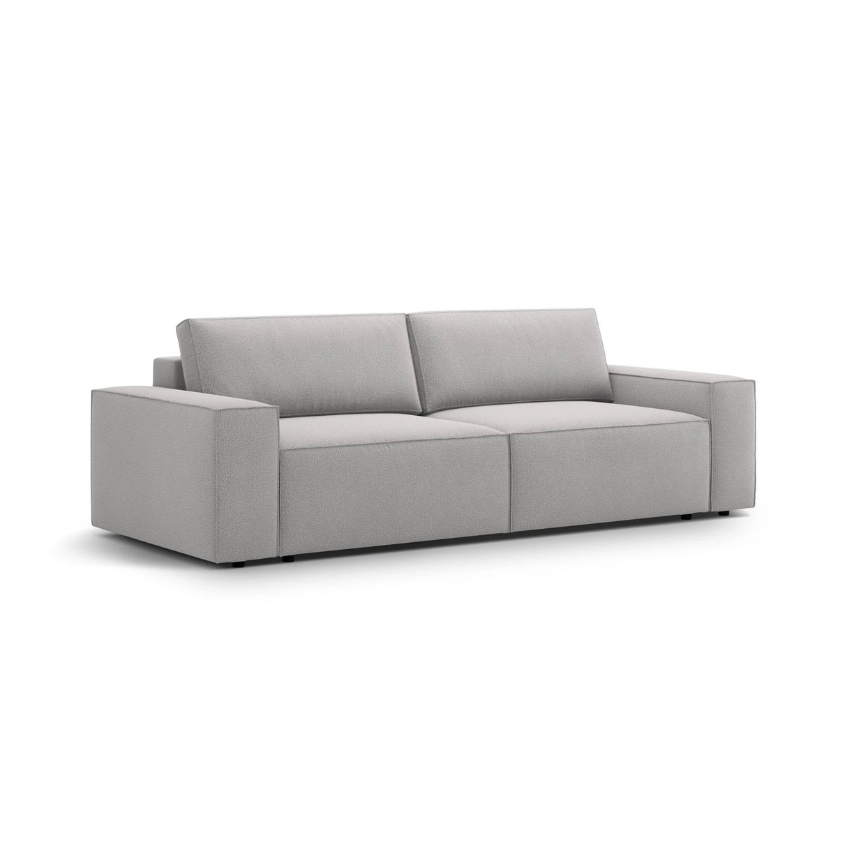 Jodie 3-Sitzer Sofa mit Schlaffunktion und Bettkasten, ausklappbar, aus Strukturierter Stoff (Meg363) in Hellgrau, 247x107 cm – Bild 4