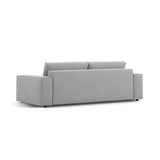 Jodie 3-Sitzer Sofa mit Schlaffunktion und Bettkasten, ausklappbar, aus Strukturierter Stoff (Meg363) in Hellgrau, 247x107 cm – Bild 5