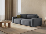 Jodie 3-Sitzer Sofa mit Schlaffunktion und Bettkasten, ausklappbar, aus Strukturierter Stoff (Meg367) in Dunkelgrau, 247x107 cm – Bild 2