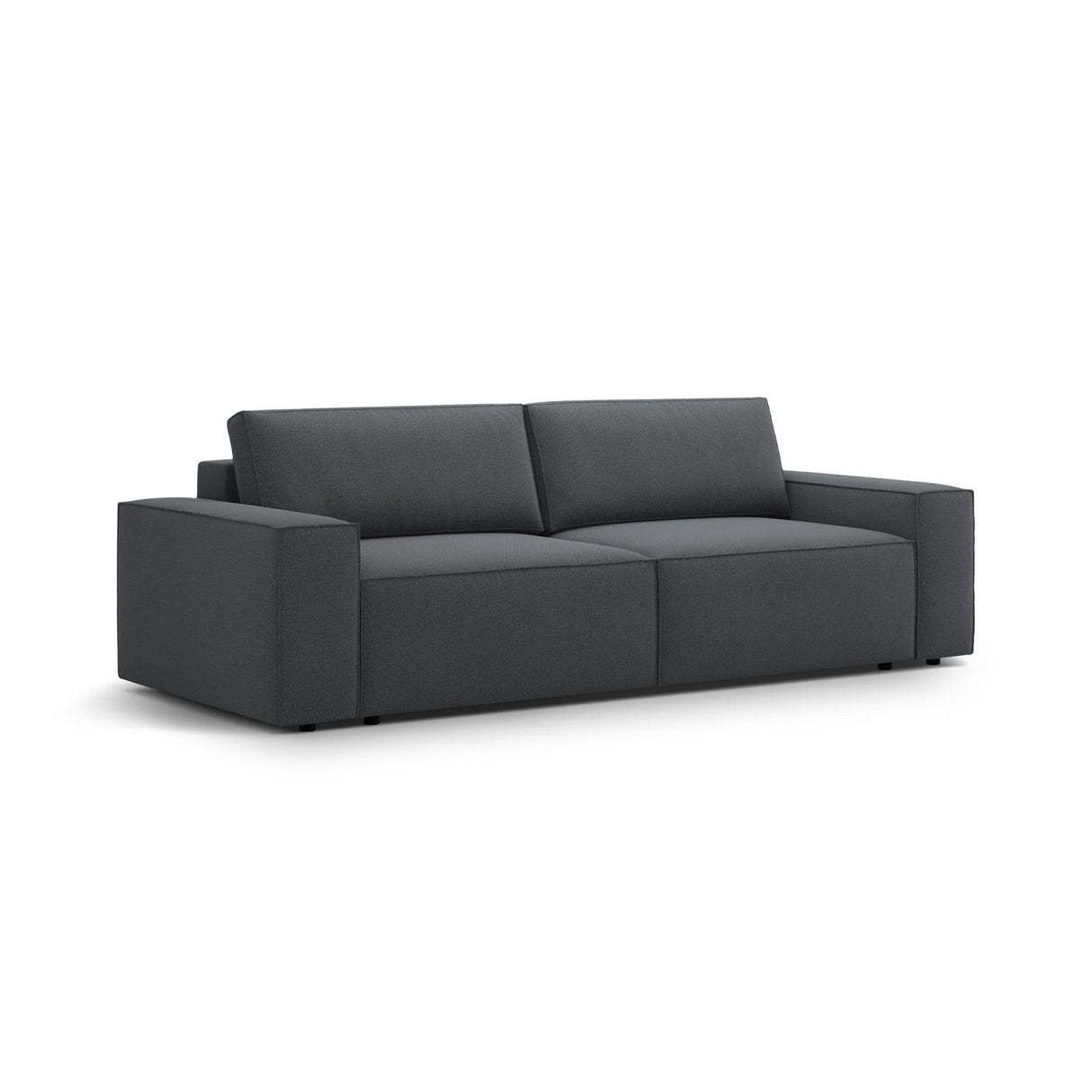 Jodie 3-Sitzer Sofa mit Schlaffunktion und Bettkasten, ausklappbar, aus Strukturierter Stoff (Meg367) in Dunkelgrau, 247x107 cm – Bild 4