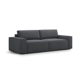 Jodie 3-Sitzer Sofa mit Schlaffunktion und Bettkasten, ausklappbar, aus Strukturierter Stoff (Meg367) in Dunkelgrau, 247x107 cm – Bild 4