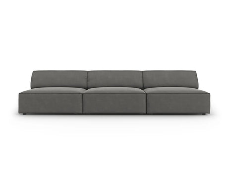Jodie 3-Sitzer Sofa ohne Armlehnen 240x102 cm aus Samt (Blu13) in Hellgrau – Bild 1
