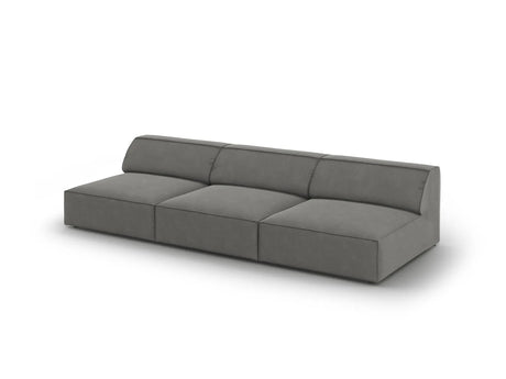 Jodie 3-Sitzer Sofa ohne Armlehnen 240x102 cm aus Samt (Blu13) in Hellgrau – Bild 3