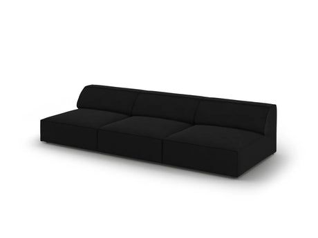 Jodie 3-Sitzer Sofa ohne Armlehnen 240x102 cm aus Samt (Blu19) in Schwarz – Bild 3